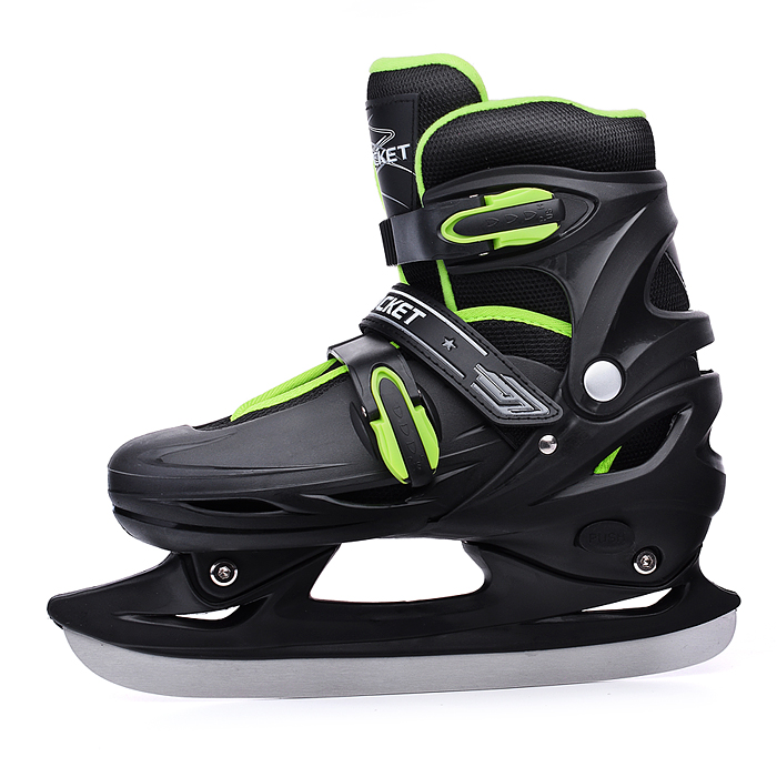 Фото к товару Коньки R0010 детские L черно-зеленые Коньки R0010 детские L черно-зеленые