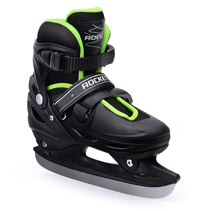 Фото к товару Коньки R0010 детские L черно-зеленые Коньки R0010 детские L черно-зеленые