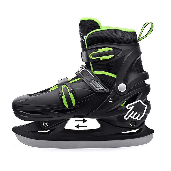 Фото к товару Коньки R0010 детские L черно-зеленые Коньки R0010 детские L черно-зеленые