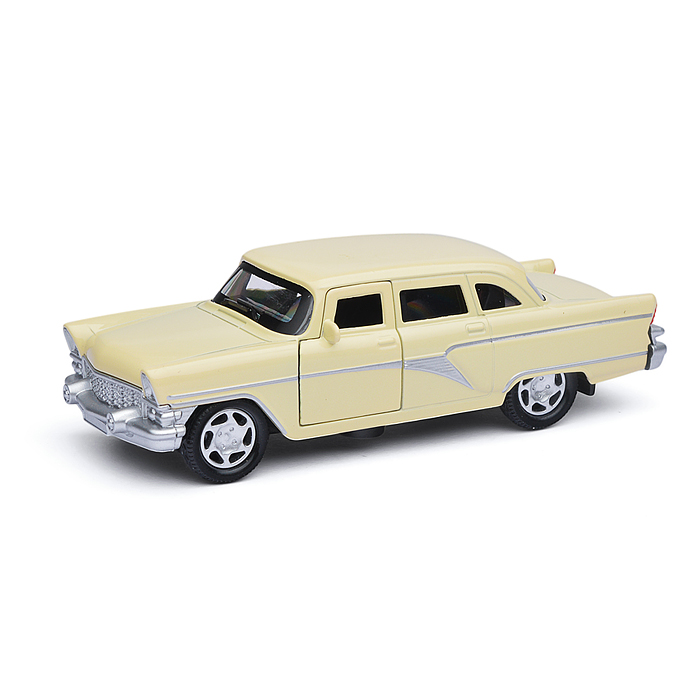 Машина металл ГАЗ-13 "Чайка" 12 см, (откр. двери, светло-желтый) инерц., в коробке