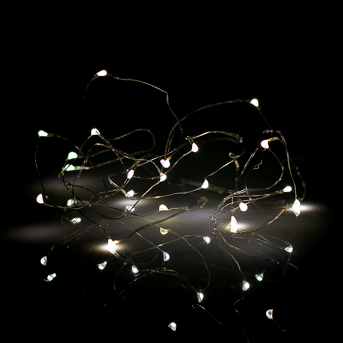 Фото к товару Электрогирлянда Роса 2 м, 20 ламп, на батарейках, холодный Электрогирлянда Роса 2 м, 20 ламп, на батарейках, холодный