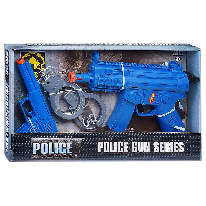 Набор полицейского 610-20 с оружием и наручниками, на батарейках, в коробке 