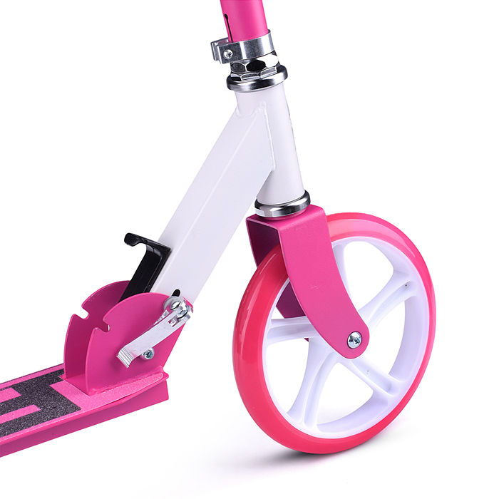 Самокат-снегокат R0181.PK с изогнутой ручкой (розовый)