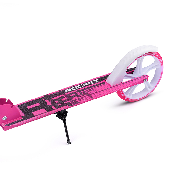 Самокат-снегокат R0181.PK с изогнутой ручкой (розовый)