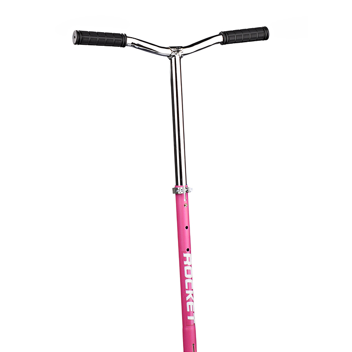 Самокат-снегокат R0181.PK с изогнутой ручкой (розовый)