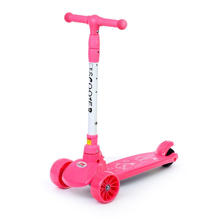 Самокат U038204Y 3-х кол., розовый, PU, ABEC 7, в коробке