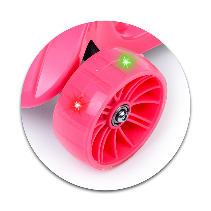 Самокат U038204Y 3-х кол., розовый, PU, ABEC 7, в коробке