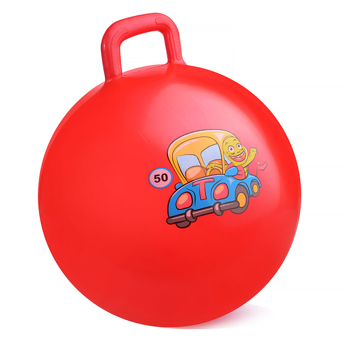 Мяч с ручкой 45см 00-1574 "Транспорт" (цвет в ассортименте)