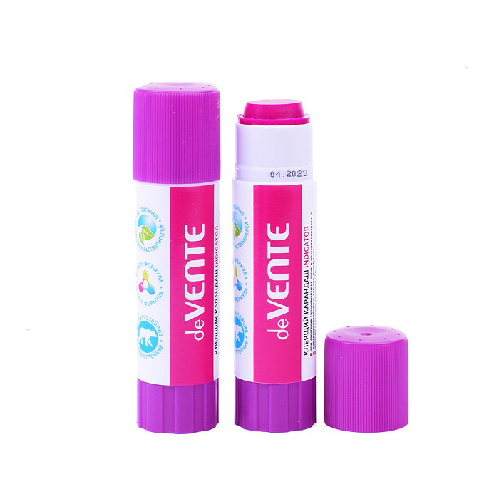 Клеящий карандаш PVA основа "Indicator" 15 г круглый фиолетовый (при высыхании - прозрачный