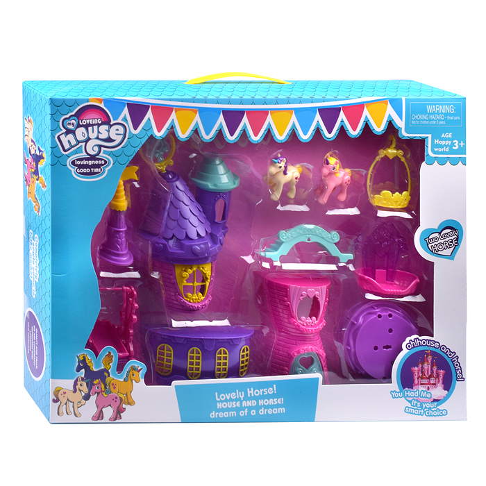 Домик BY1208D-5 "Сказочный" с лошадками, в коробке