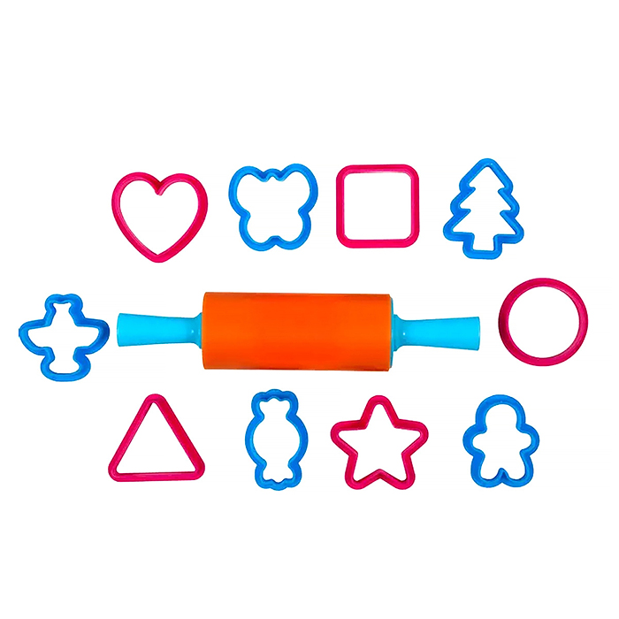 Набор инструментов для лепки и моделирования, 11 предметов (1 скалка для раскатывания пластилина + 1