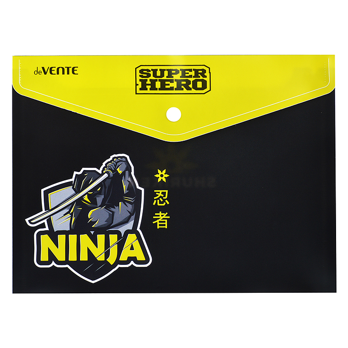 Папка-конверт на кнопке "SuperHero" A5 (240x180 мм) 180 мкм, непрозрачная с рисунком, индив