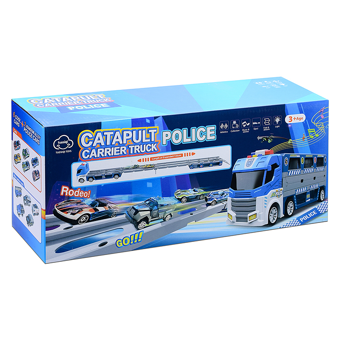 Машина T907A "Трейлер-катапульта" в коробке (синий)