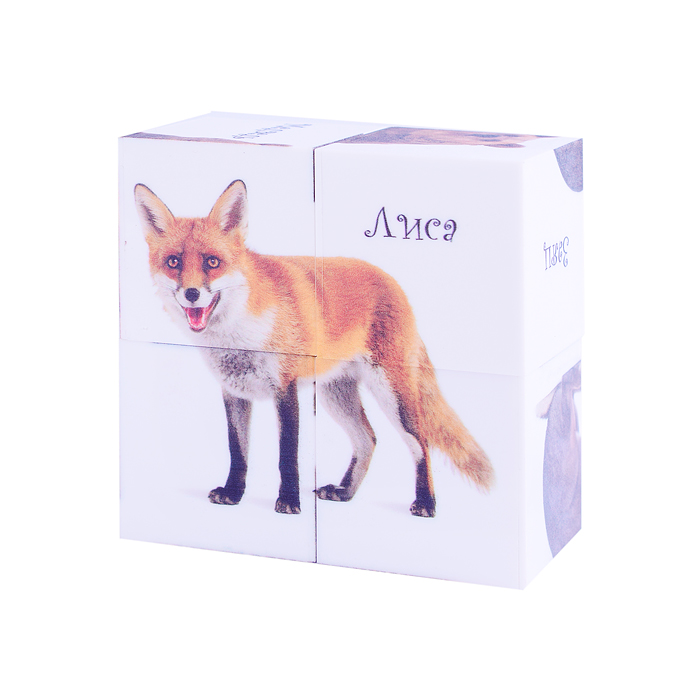 Кубики "Лесные животные" (4шт)