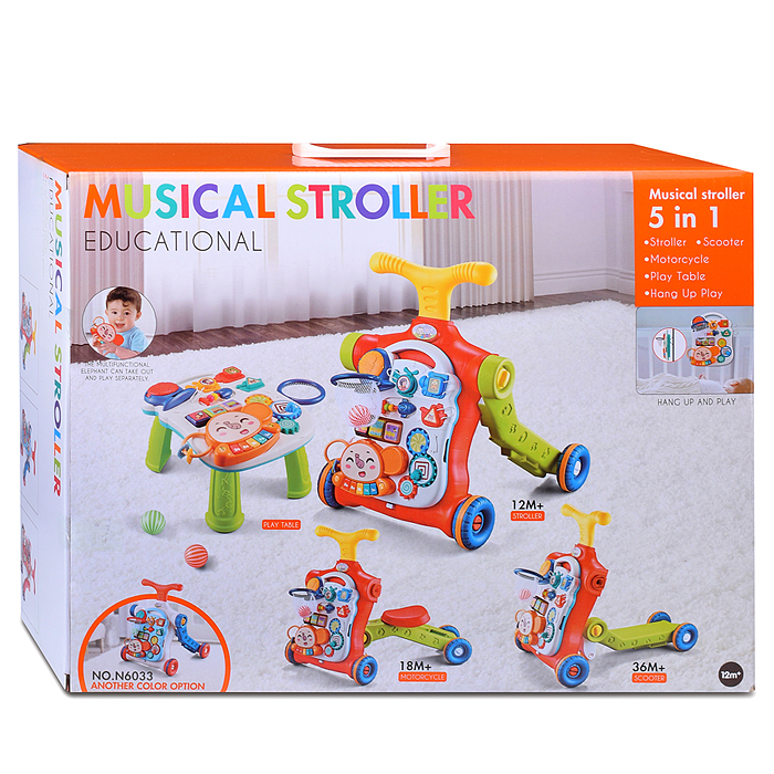 Ходунки N6034 "Шагай-играй" 5 в 1 с игровым центром, в коробке