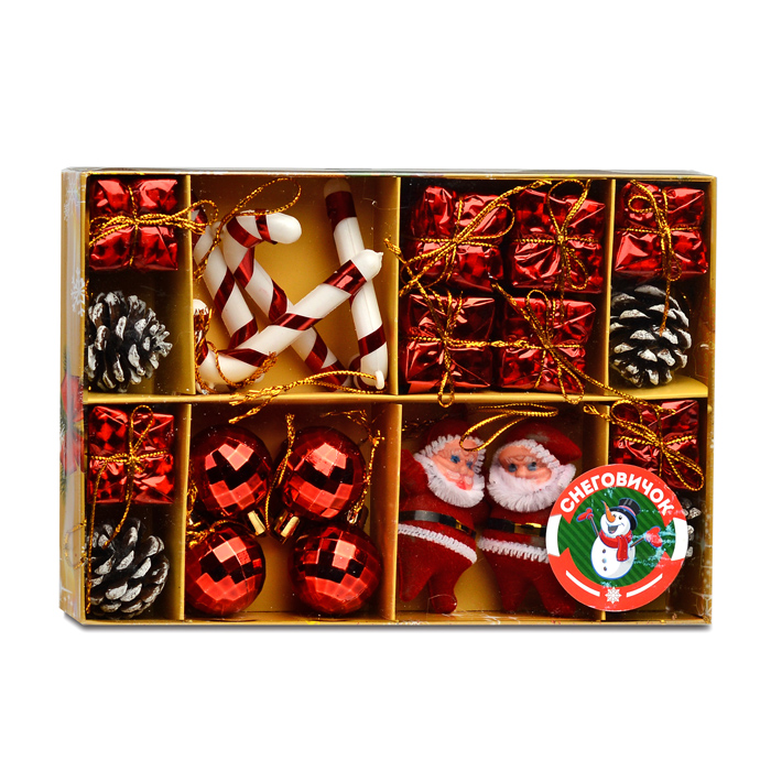 Набор новогодних украшений S1604 "Вдохновение" (3см.* 24шт.) 