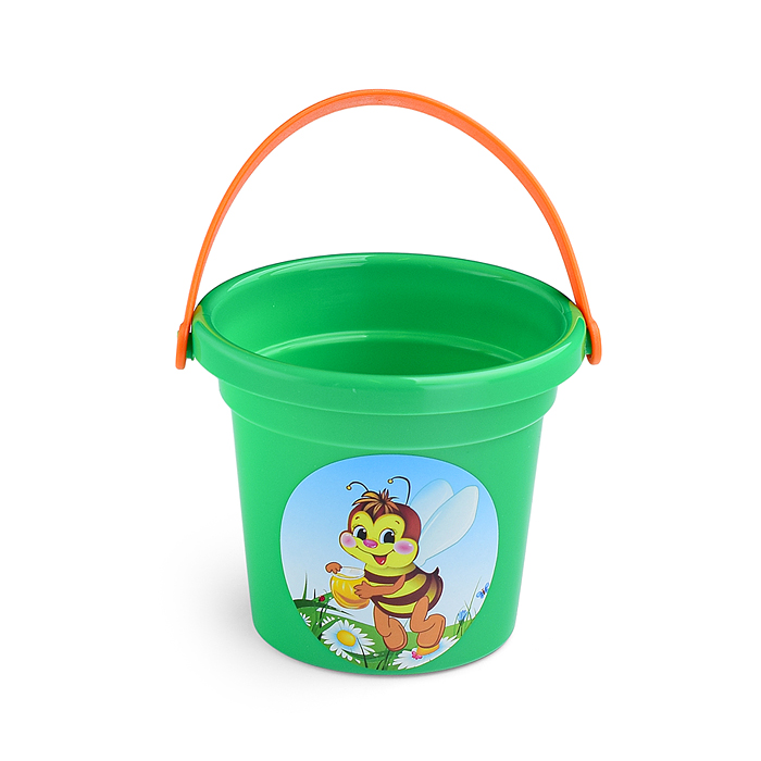 Набор №26: ведро малое, ситечко-цветок, совок №2, грабельки №2, 3 формочки