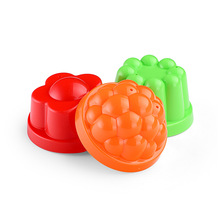 Набор №26: ведро малое, ситечко-цветок, совок №2, грабельки №2, 3 формочки