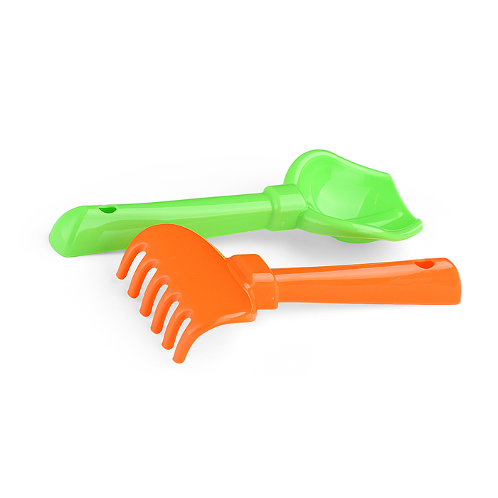 Набор №26: ведро малое, ситечко-цветок, совок №2, грабельки №2, 3 формочки