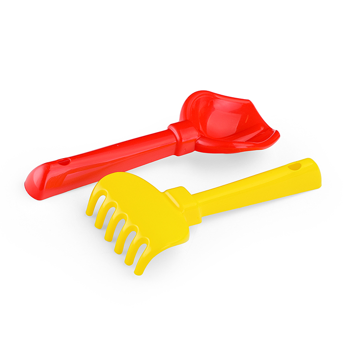 Набор №26: ведро малое, ситечко-цветок, совок №2, грабельки №2, 3 формочки