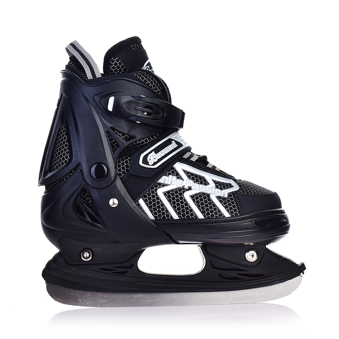 Коньки 00-3102 (размер М35-38) черные-белые, в сумке