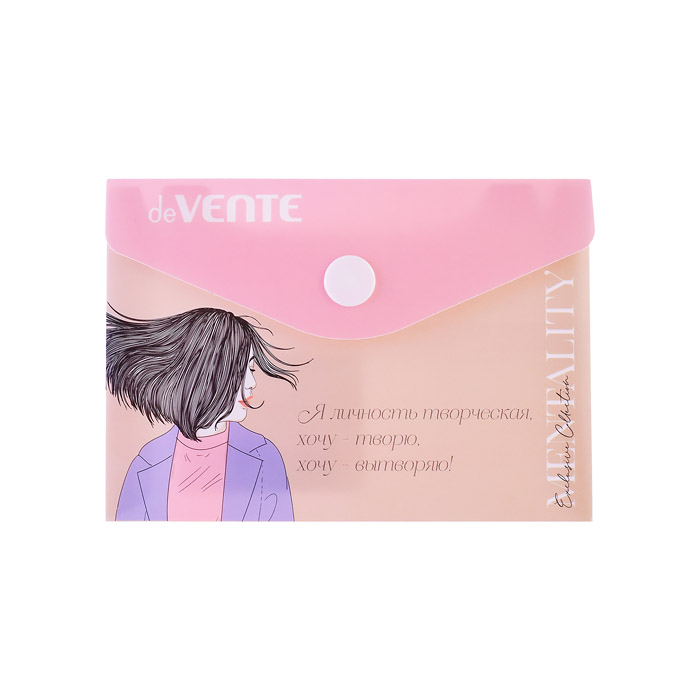 Папка-конверт на кнопке "Mentality" A7 (105x74 мм) 180 мкм, непрозрачная с рисунком, индиви