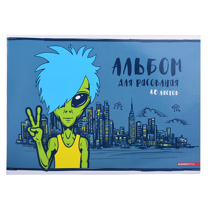 Альбом для рисования 40л., "Гуманоид" скрепка А4 