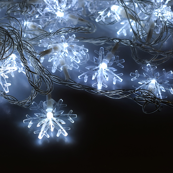Фото к товару Электрогирлянда Снежинка, 9м, 100 ламп, холодный Электрогирлянда Снежинка, 9м, 100 ламп, холодный