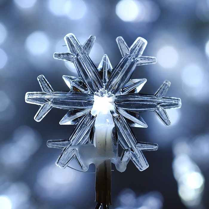 Фото к товару Электрогирлянда Снежинка, 9м, 100 ламп, холодный Электрогирлянда Снежинка, 9м, 100 ламп, холодный