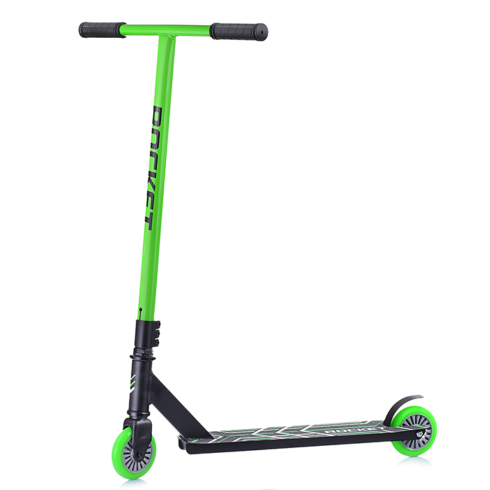 Самокат трюковый ROCKET,колеса PU/пластик 100 мм,ABEC 7, зелёный