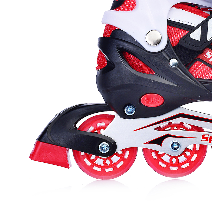 Ролики детские U011001Y размер S, черно-красные с белым