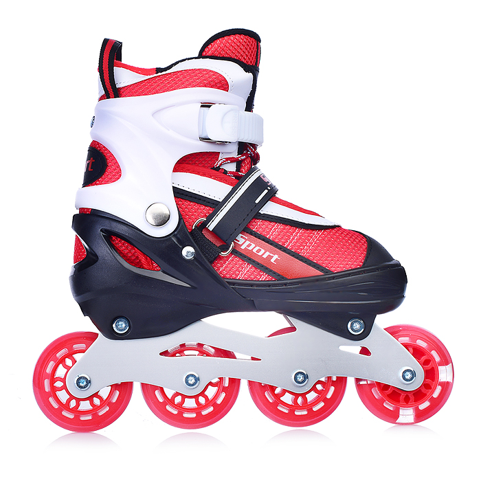 Ролики детские U011001Y размер S, черно-красные с белым