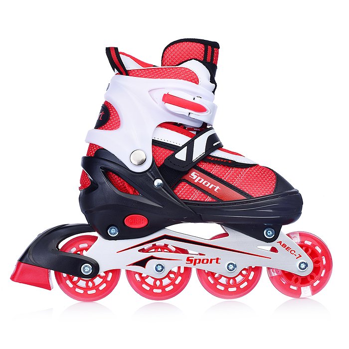 Ролики детские U011001Y размер S, черно-красные с белым