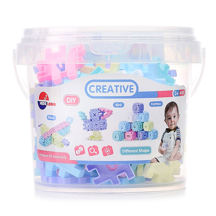 Конструктор 8614-6 "Неженка" для малышей (96 дет.) в ведерке