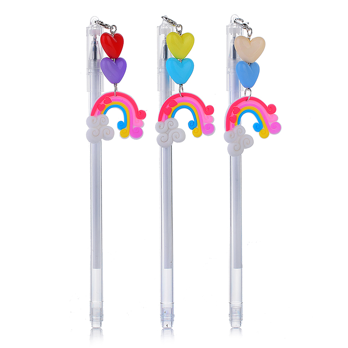 Ручка гелевая  синяя  с подвесом "Радуга" 0,5 