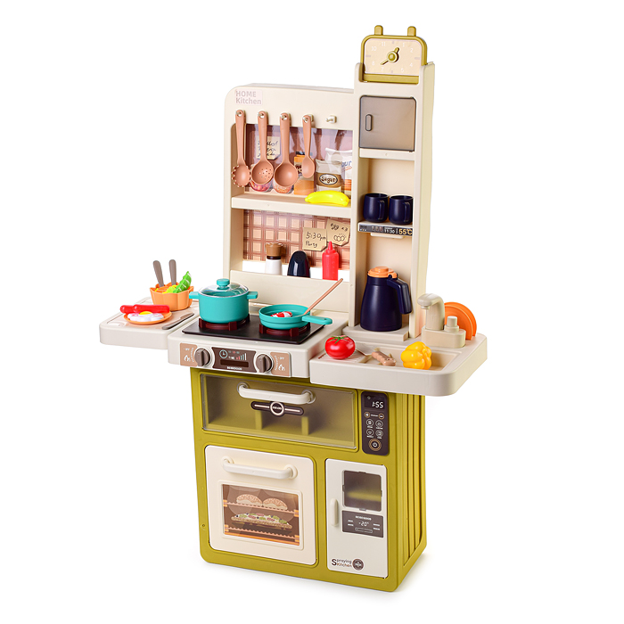 Игровой набор кухня 889-243 "Давай играть" (свет, звук) 55 предметов, в коробке