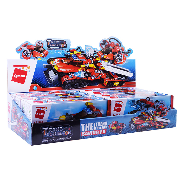 Конструктор 1410 "Пожарный транспорт" (ассорти) в коробке