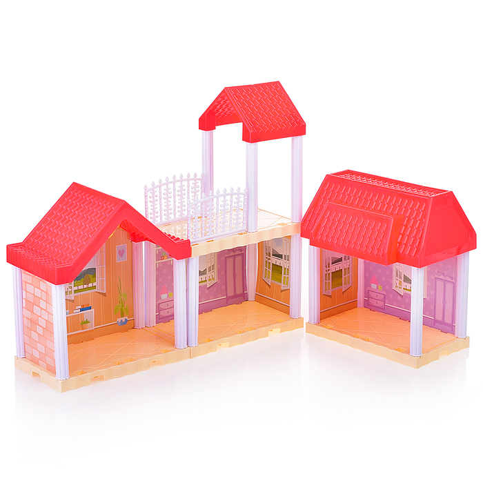 Домик для куклы 666-7S-1 "Сказочная вилла" на батарейках, в коробке