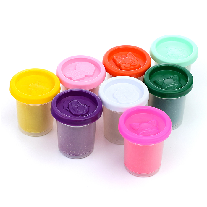 Набор для лепки "Тесто-пластилин с блестками" 8 цветов