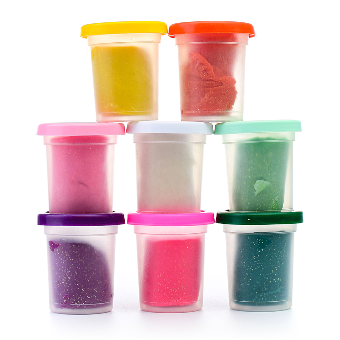 Набор для лепки "Тесто-пластилин с блестками" 8 цветов