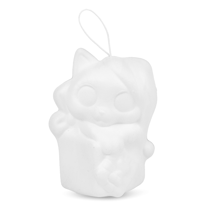 Елочная игрушка под роспись "Новогодний котенок" 3D Art.