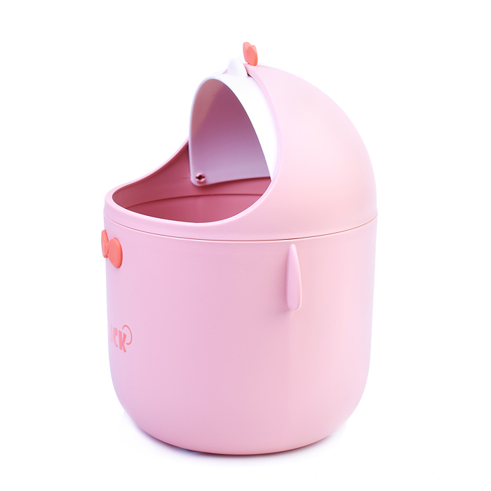 Контейнер для мусора настольный пластиковый "Kawaii" 12x12x20 см с крышкой, овальной формы
