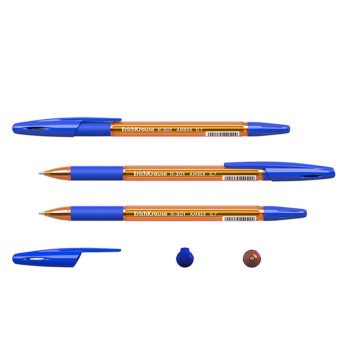 Ручка шариковая R-301 Stick&Grip Amber 0.7, цвет чернил синий 