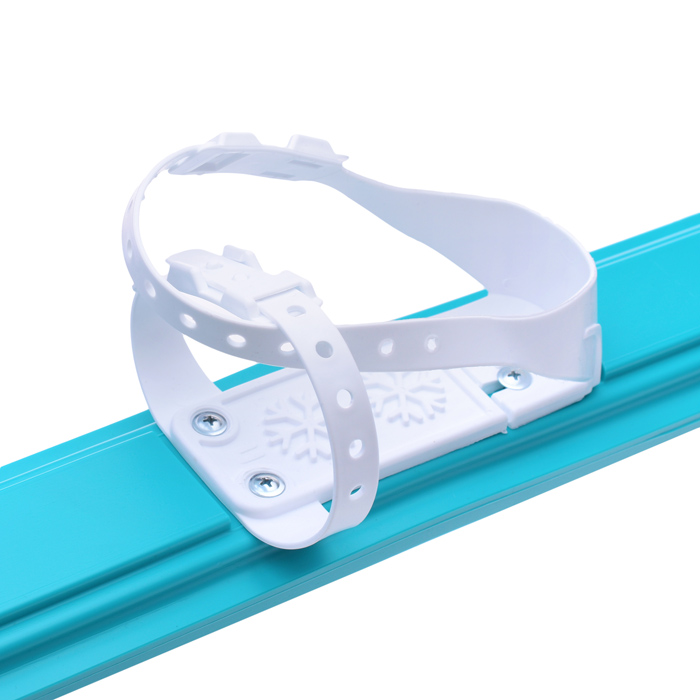 Игровые мини-лыжи "Юниор" бирюзовые (игрушка детская) 47 см, крепление мягкое пластиковое (в сетке) 