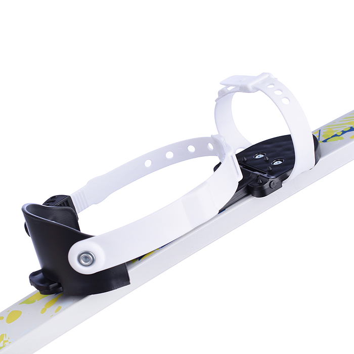 Лыжи подростковые "Ski Race" 130/100 см, унив.крепление, с палками стеклопластик серые.