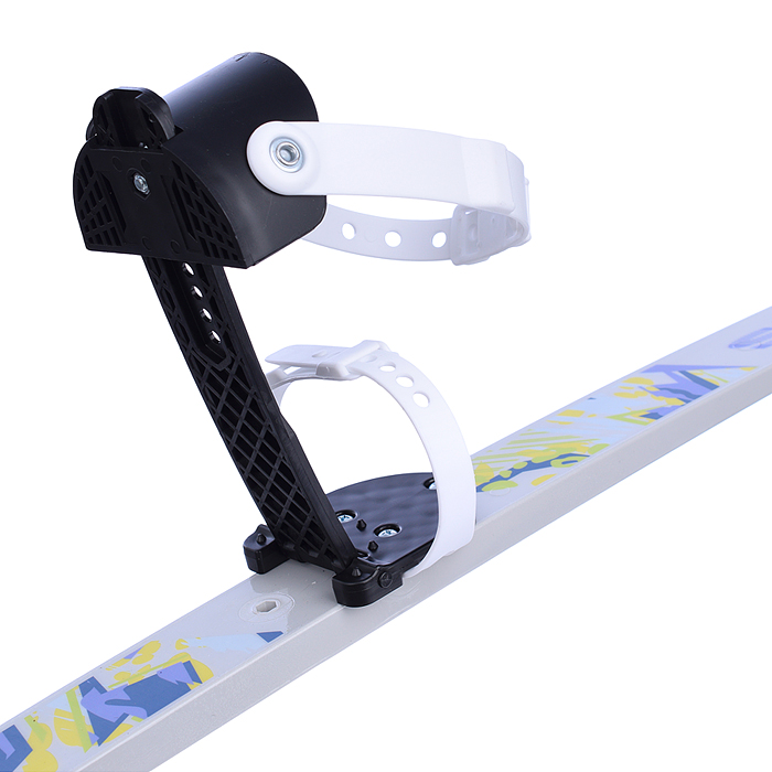 Лыжи подростковые "Ski Race" 130/100 см, унив.крепление, с палками стеклопластик серые.