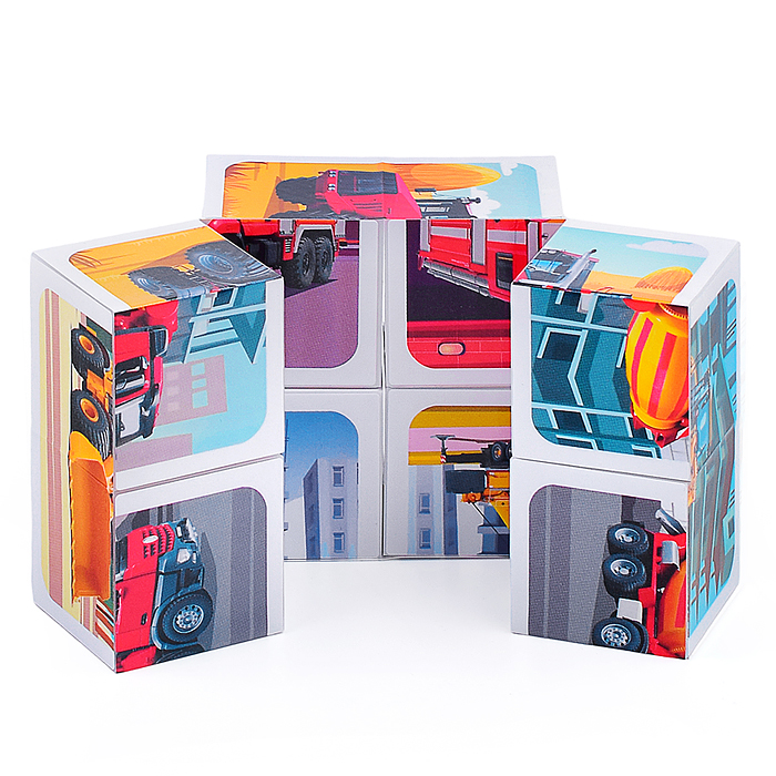 Фото к товару Кубик трансформер "Спецтехника" Кубик трансформер "Спецтехника"