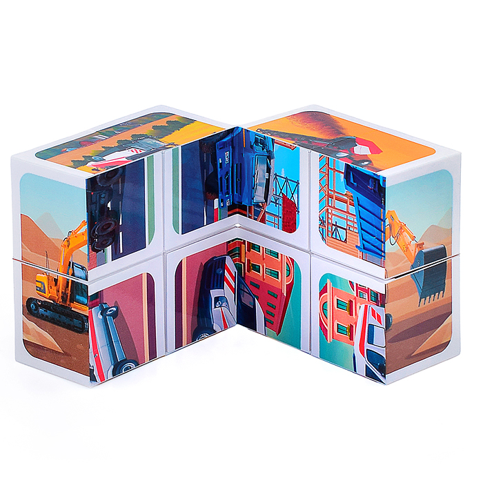 Фото к товару Кубик трансформер "Спецтехника" Кубик трансформер "Спецтехника"