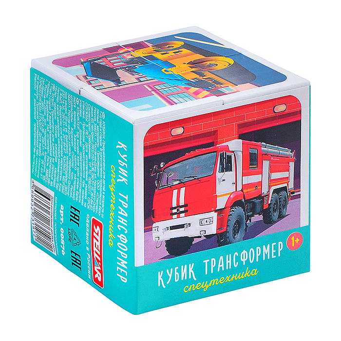 Фото к товару Кубик трансформер "Спецтехника" Кубик трансформер "Спецтехника"