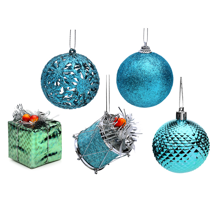 Фото к товару Набор новогодних шаров S1666 "Новогодний переполох" голубые (6см*15шт) Набор новогодних шаров S1666 "Новогодний переполох" голубые (6см*15шт)